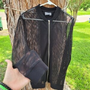 asos | Small | Long Sleeve - Black Mesh / Multicolor